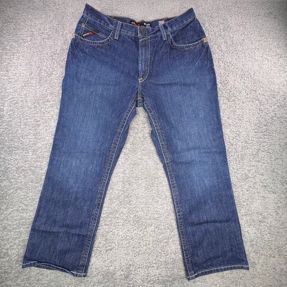 Ariat‎ FR M4 Relaxed Boot Cut Jeans Mens 36x30 Flame Resistant Dark Wash Denim